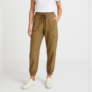 Thread & Supply Pants Womens Sz S Olive 27" Joggers Meridian Cargo Ankle Casual